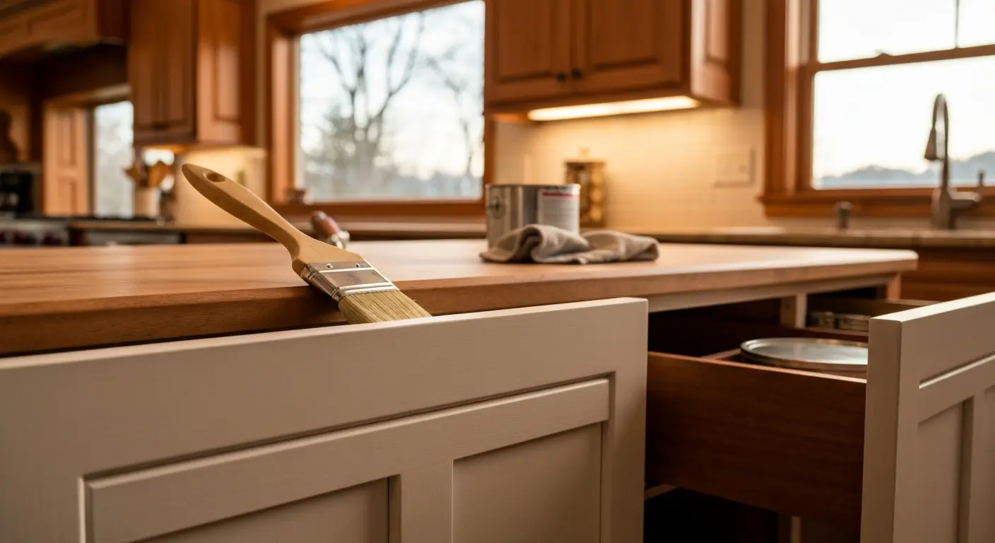 Painted kitchen cabinets in Earlysville home