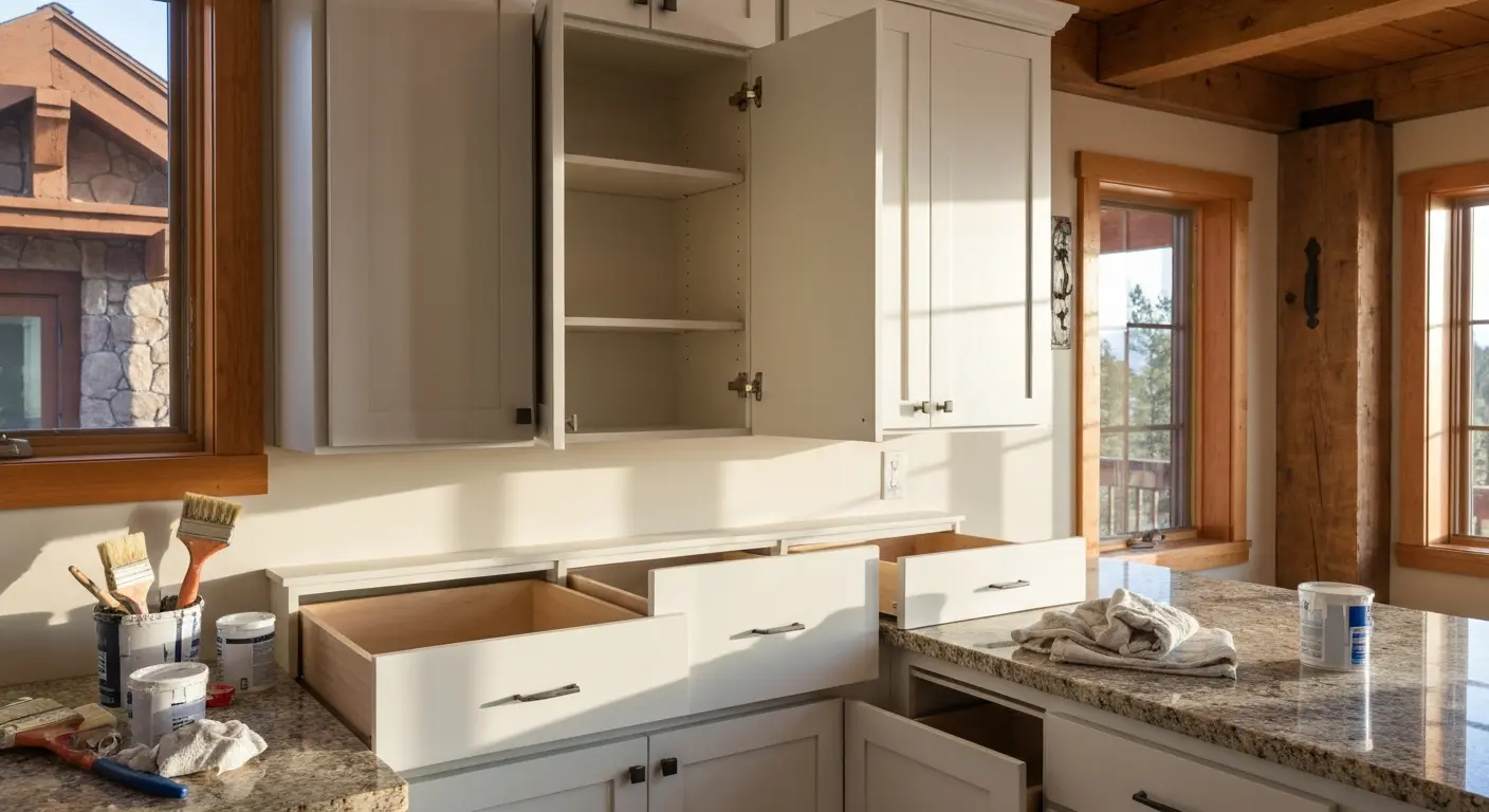 Kitchen cabinet painting project