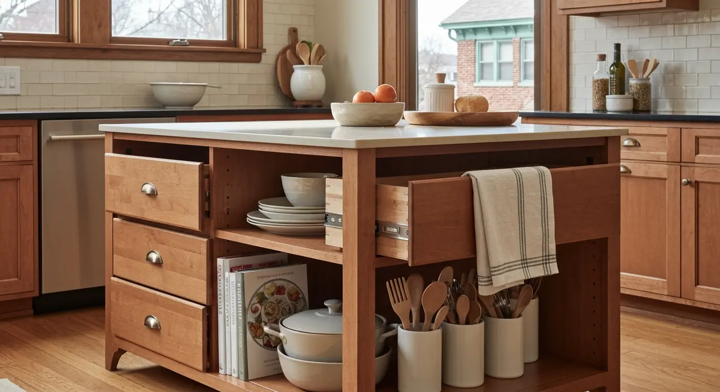 Kitchen island storage solutions