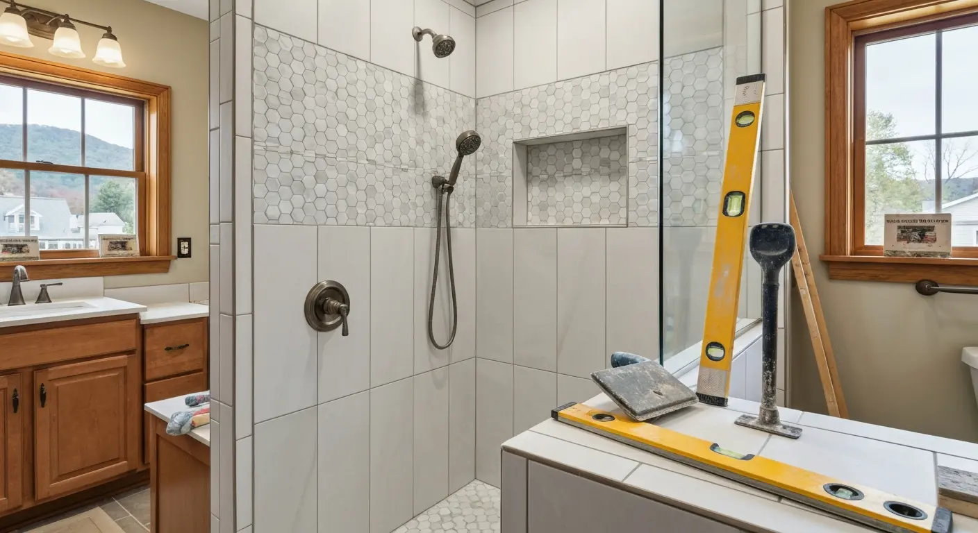 Tile shower installation