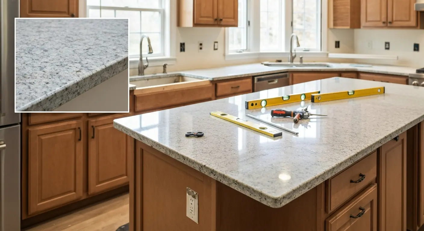 Kitchen countertop and island installation