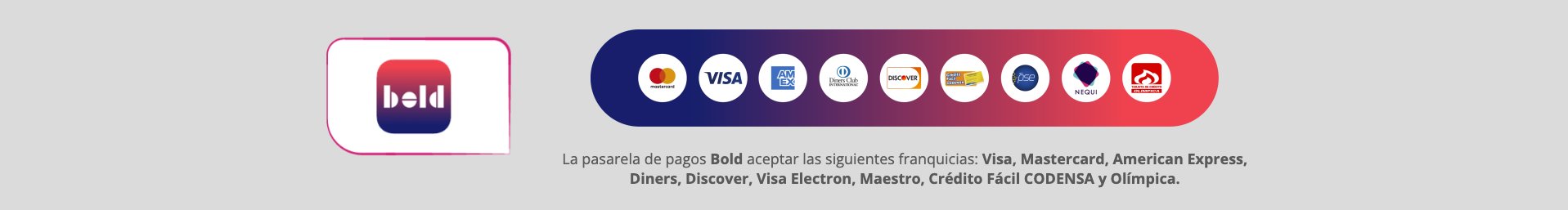 Medios de pago Bold