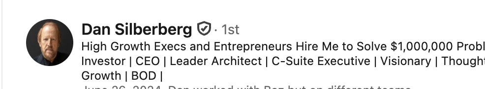 Dan Silberberg LinkedIn testimonial for Baz Porter