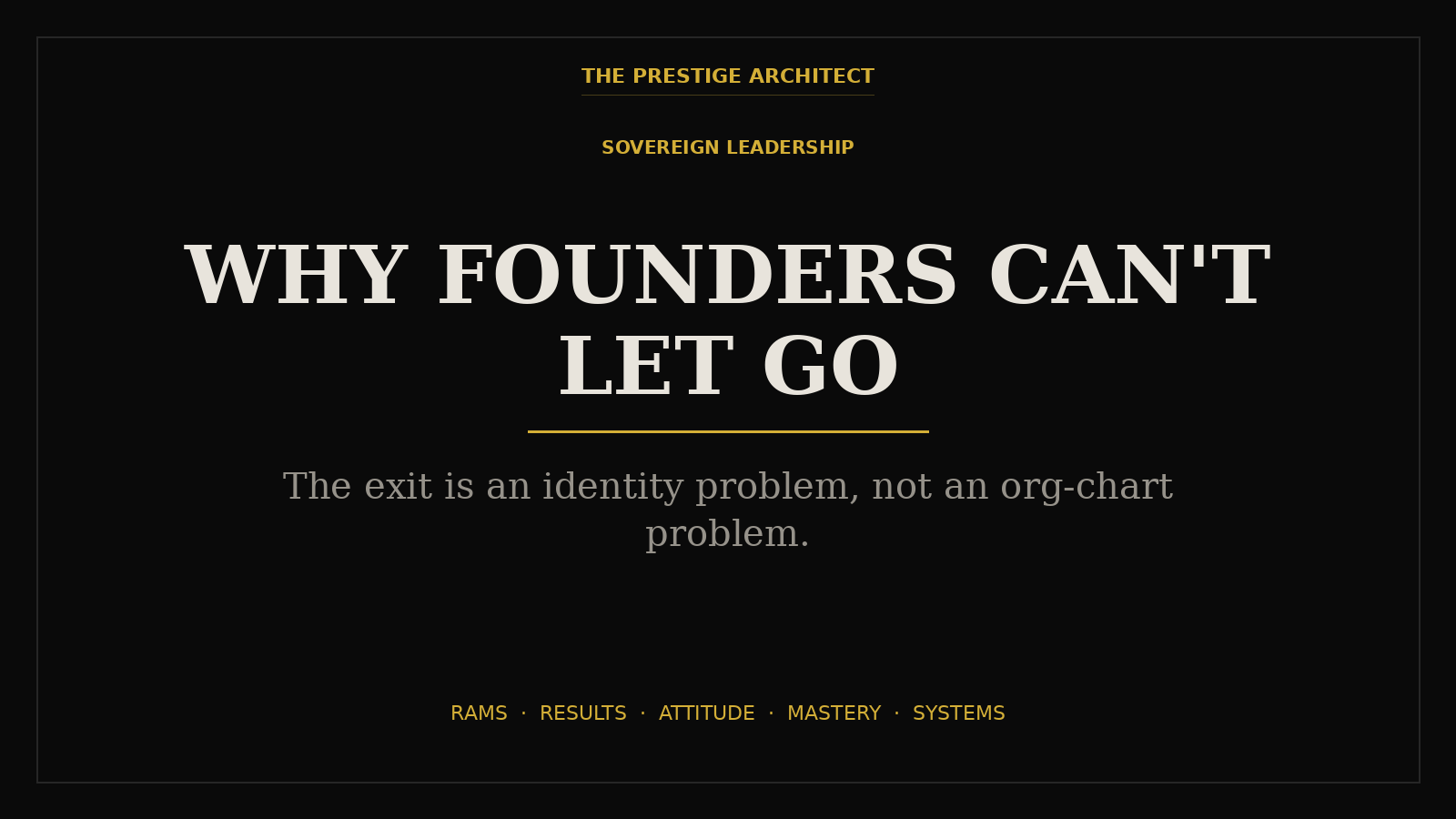 Why founders cannot let go: an executive facing the identity architecture of a Sovereign Leadership exit
