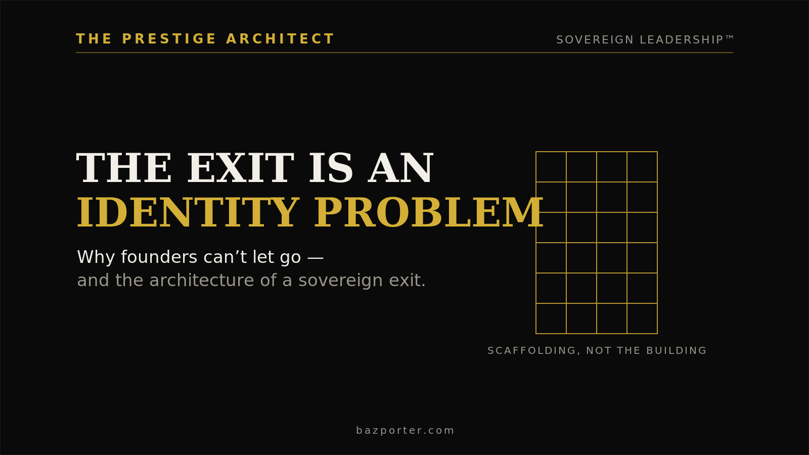 Founder facing the company exit as an identity event in Sovereign Leadership Systems architecture