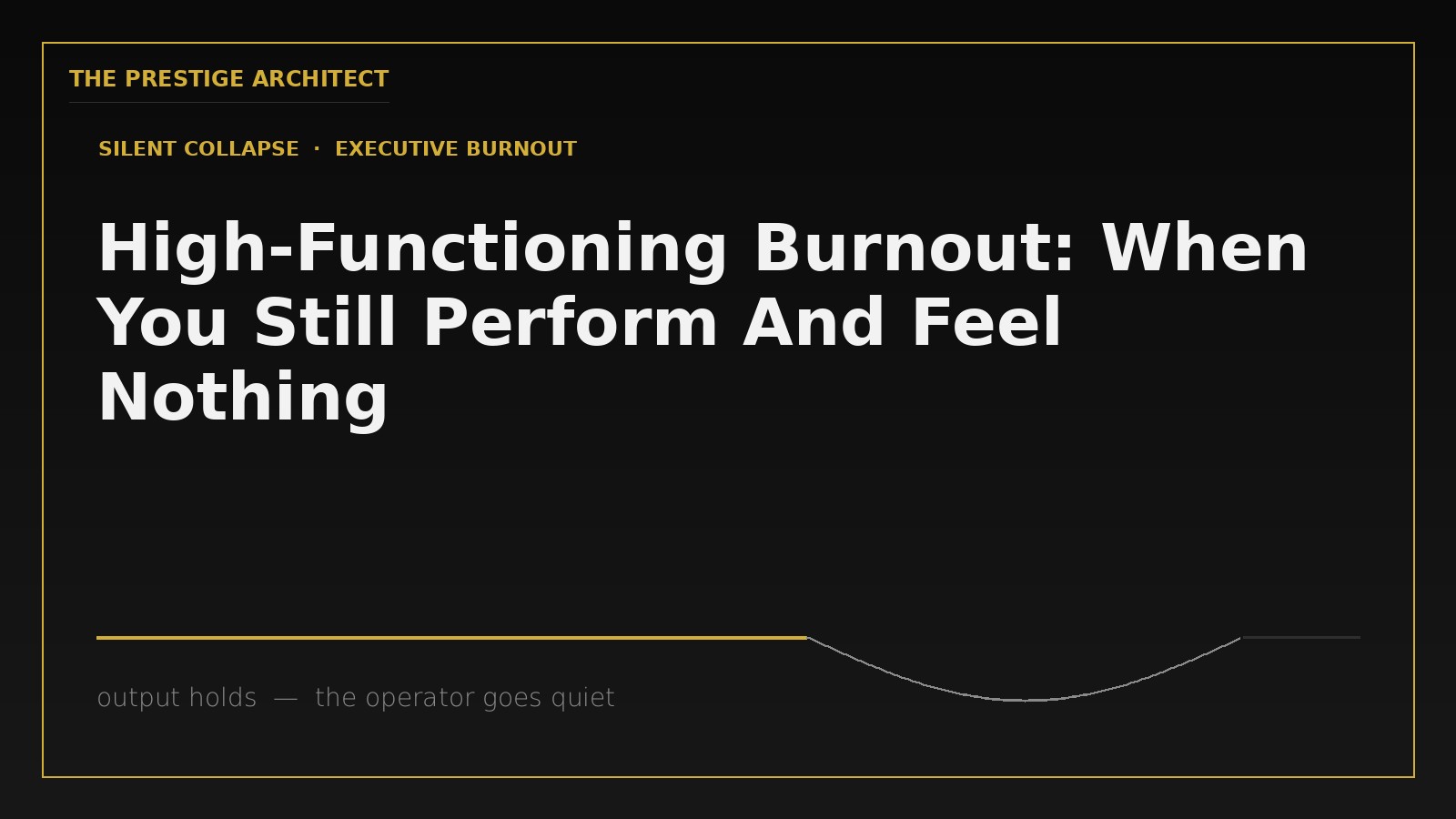 Diagnosing high-functioning burnout in a composed executive through the Sovereign Leadership lens