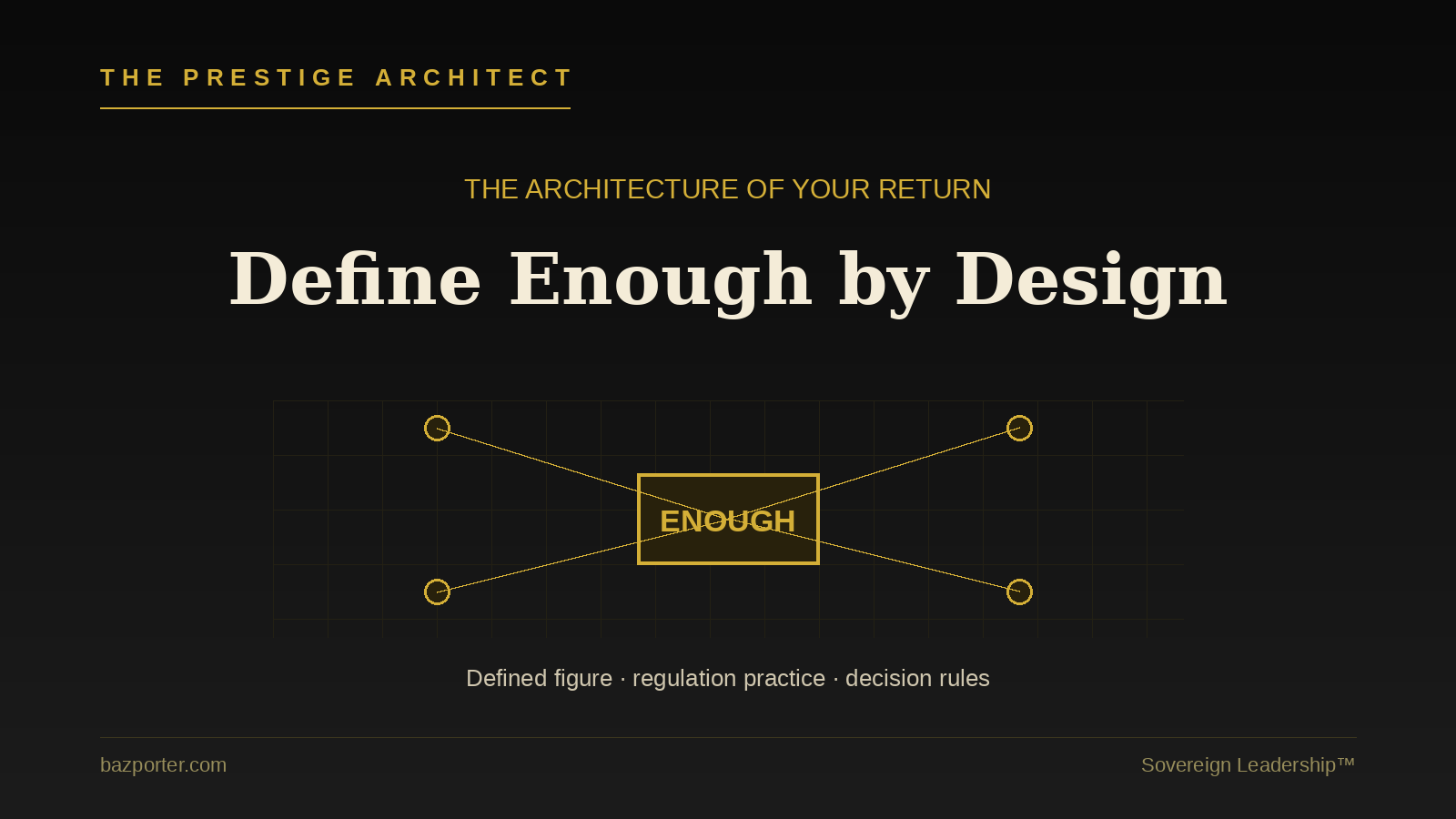 Designing a defined-enough architecture for a wealthy founder returning to calm