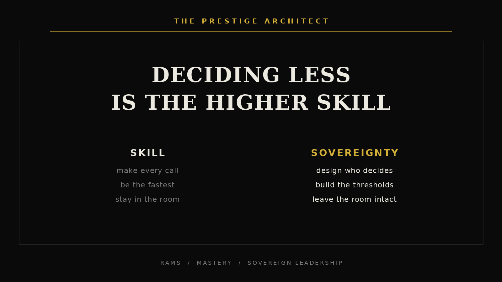 Designing a decision architecture so a depleted leader reserves judgment for the calls that matter