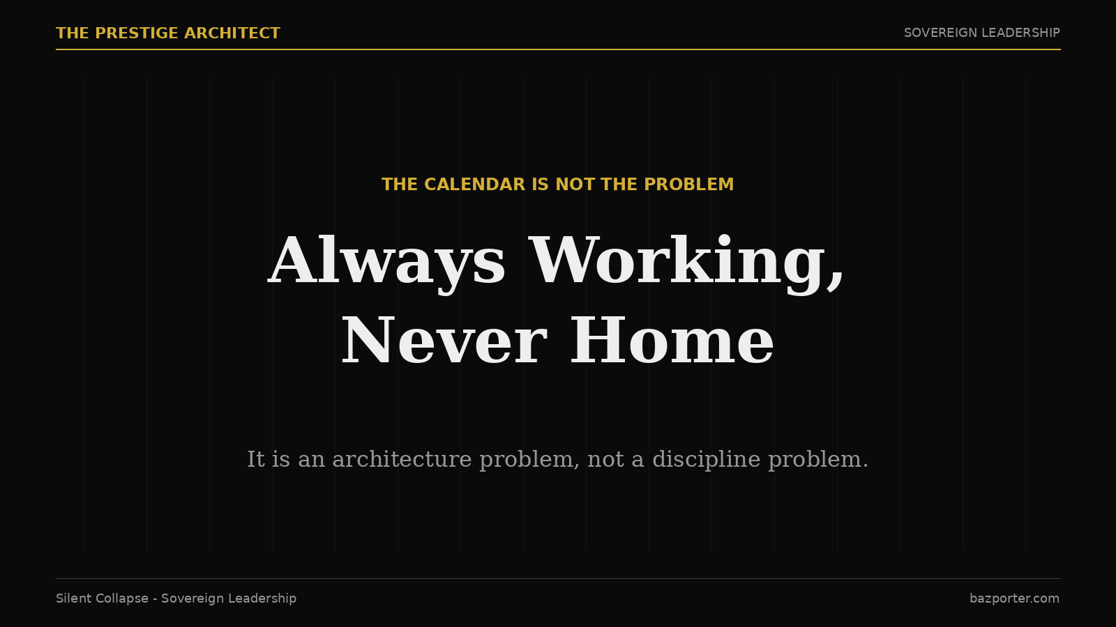 Diagram of why an executive is always working and never home, a Systems architecture problem