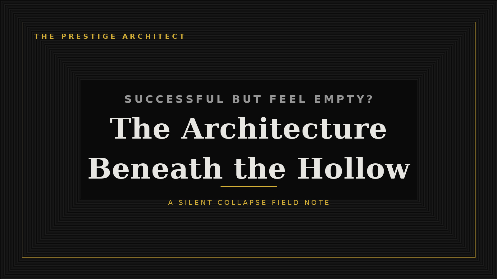 Successful executive facing the empty feeling after achievement, the Silent Collapse architecture beneath the hollow