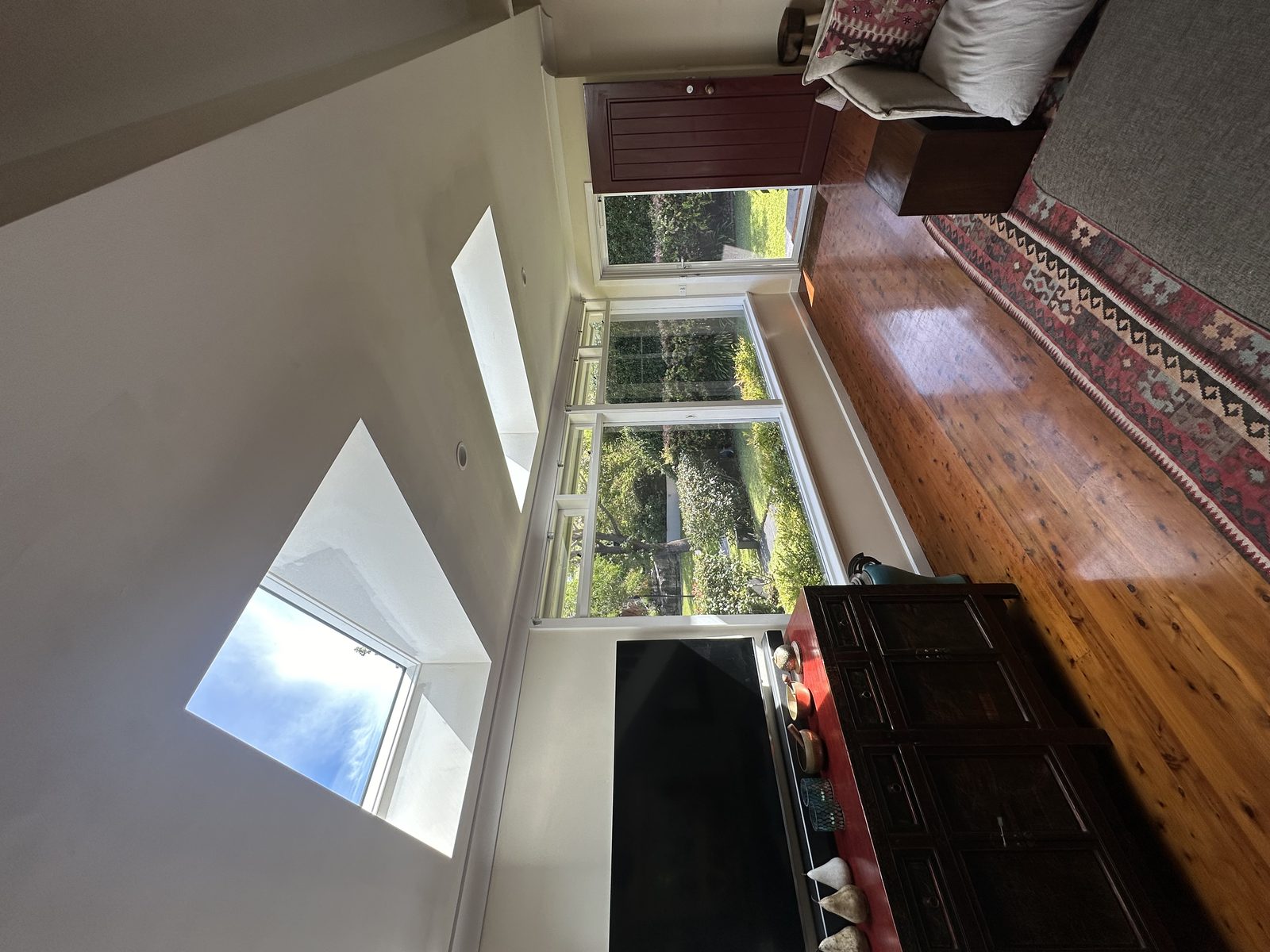 Finished skylight installation lighting a Castle Hill living room