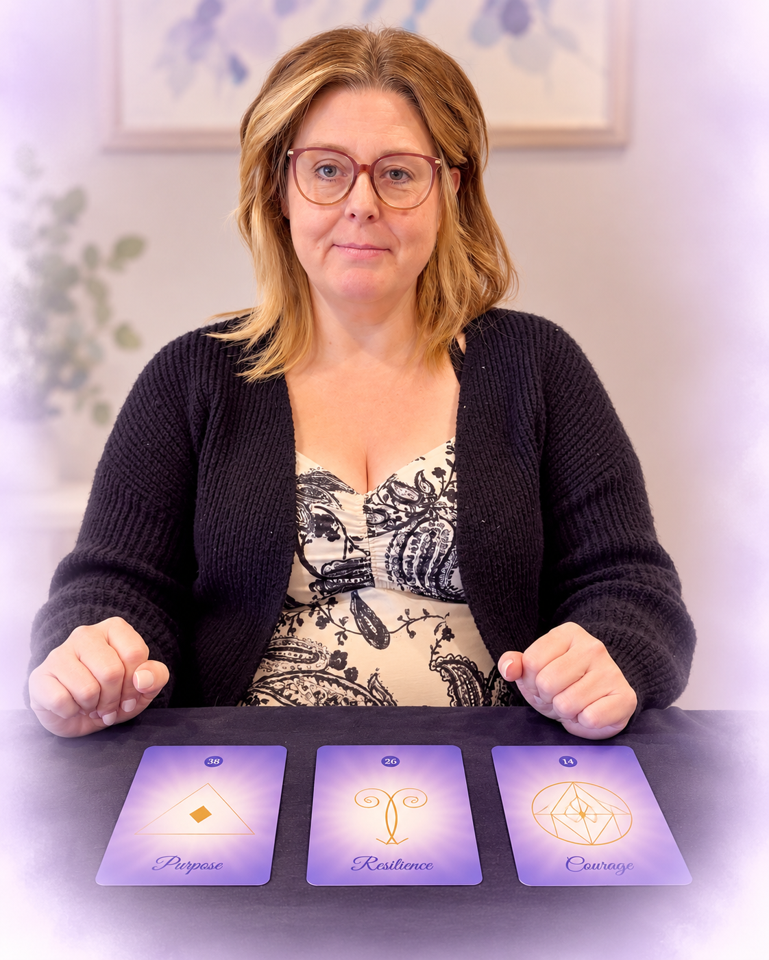 Shauna working with the Remembering You deck