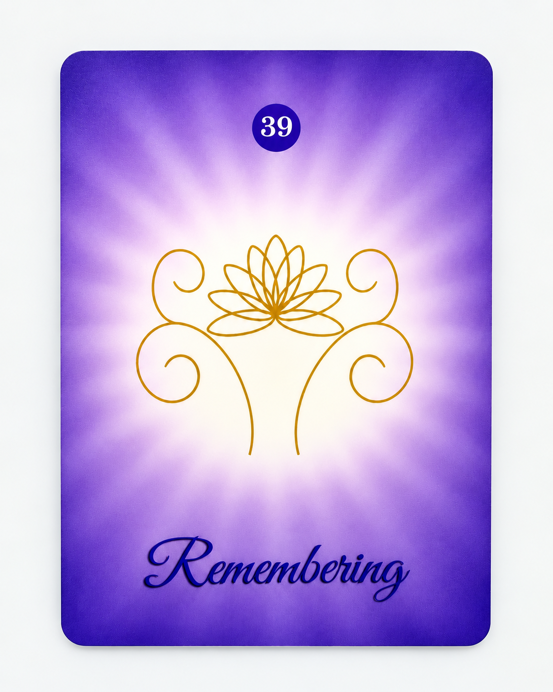 The Remembering card — a close-up of original Light Code artwork, card number and word