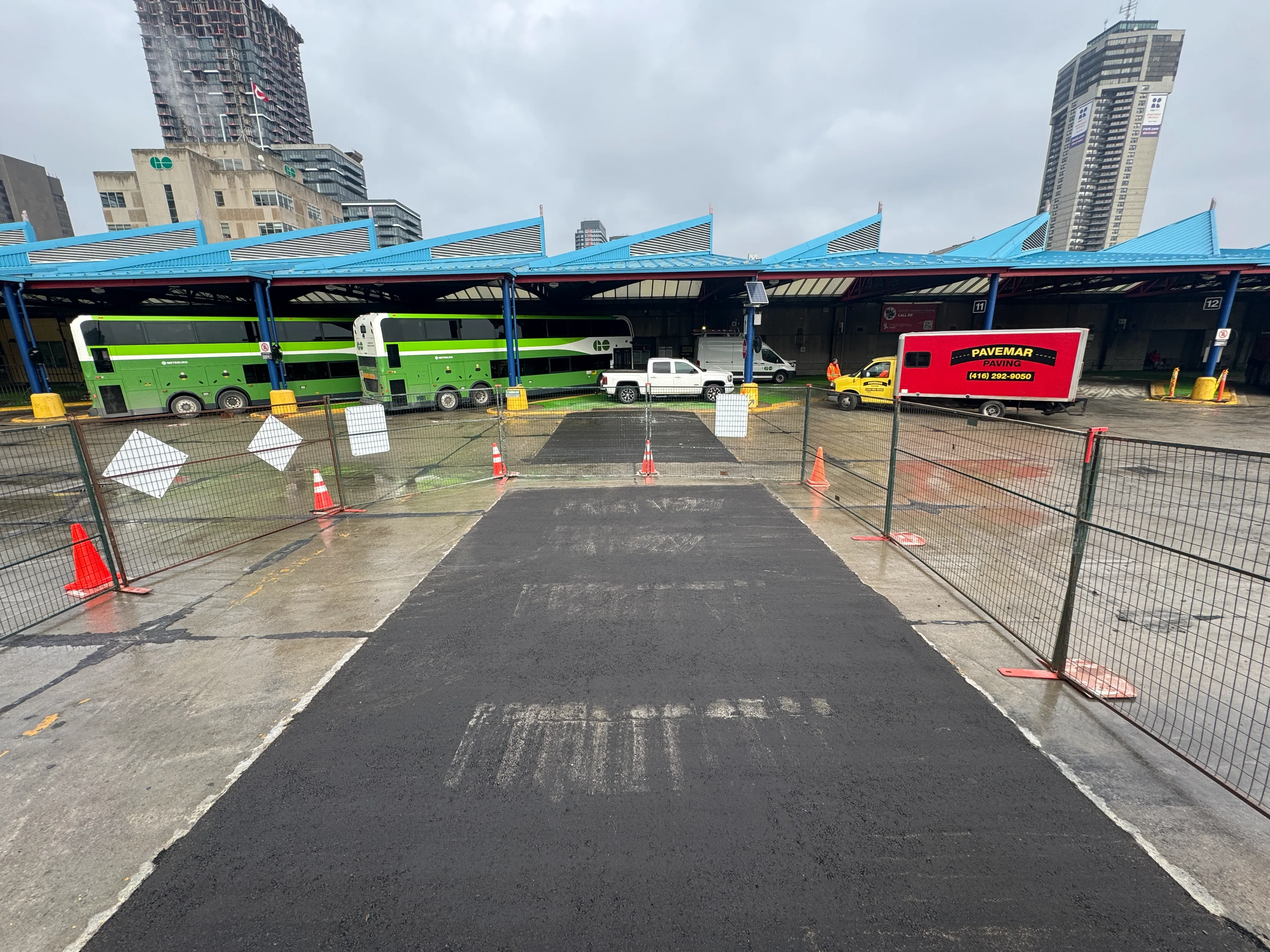 Asphalt Installation at the Go Transit Bus Station in Kitchener | Pavemar Paving
