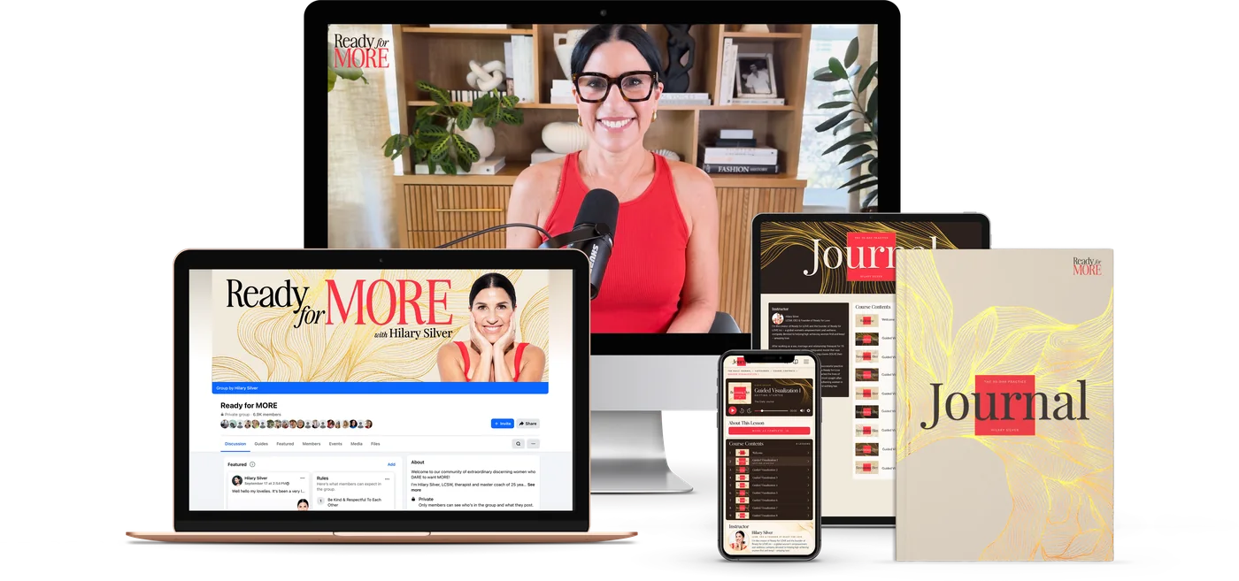 Ready for MORE on every device: coaching video, private community, guided visualizations, and the printed 90-Day Journal