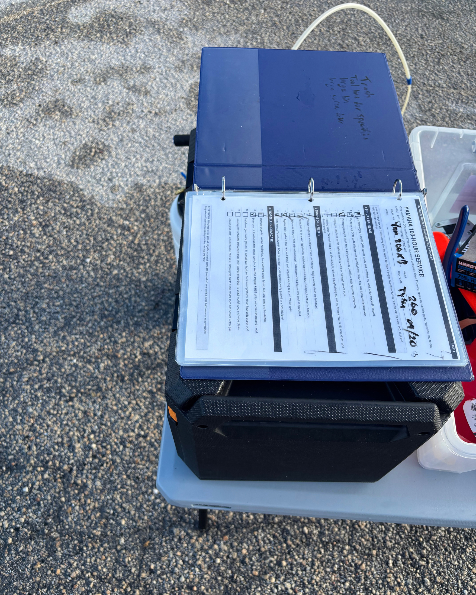 Outboard Pit Crew service checklist and maintenance documentation
