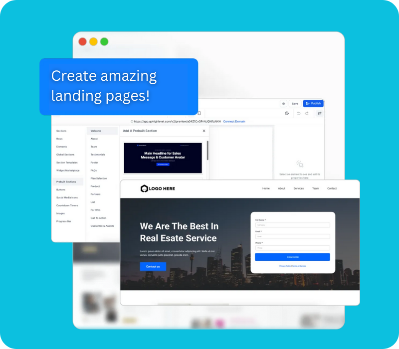 Landing pages preview