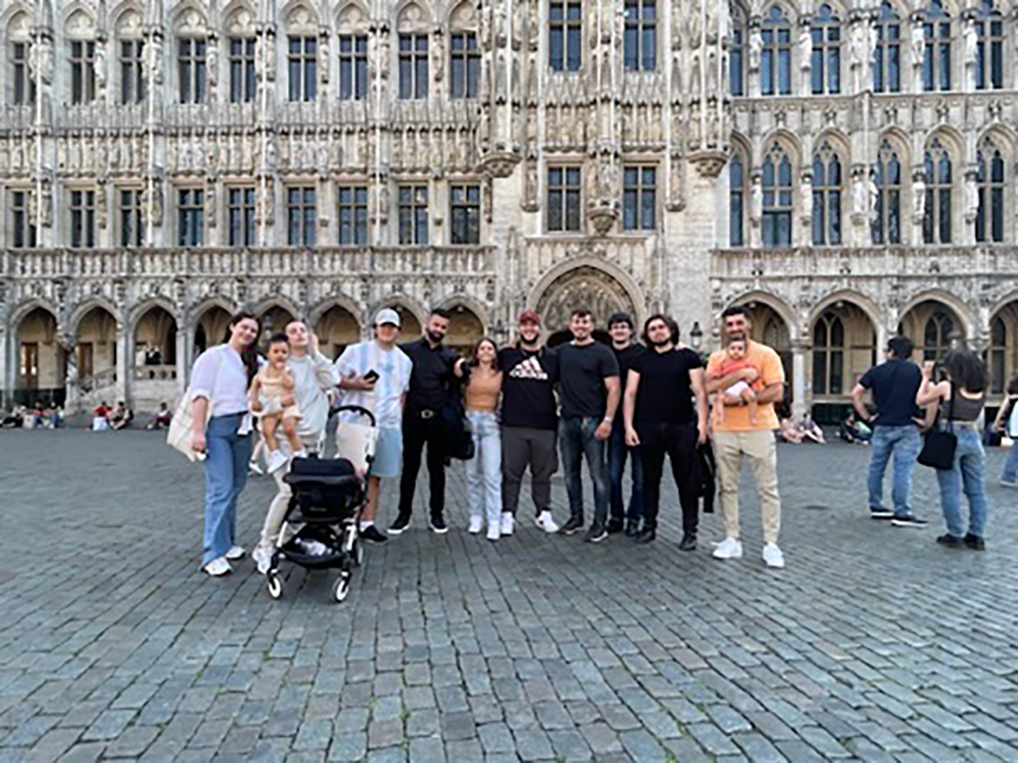 Arnaldo Gjocaj with family and friends during travel