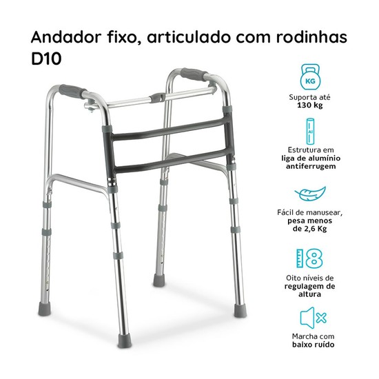 Andador de alumínio — vista lateral