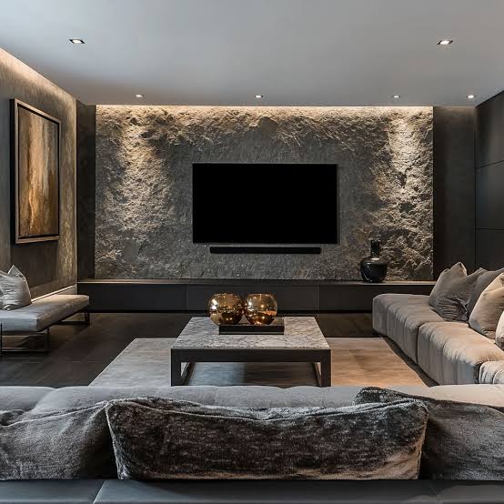 Family media room basement remodeling project in Liverpool, NY