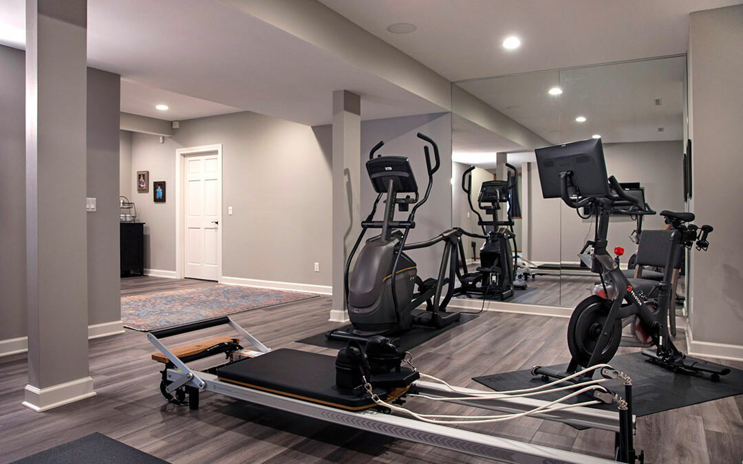 Home gym and wellness basement remodel in Fayetteville, NY