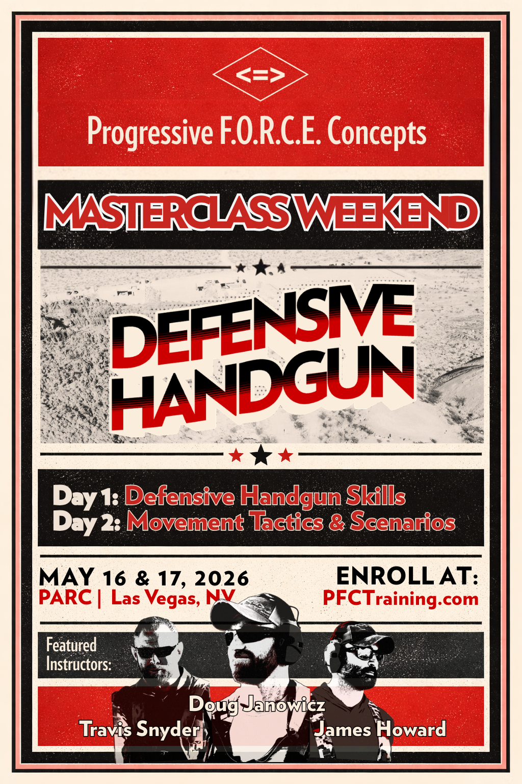 PFC Masterclass Weekend - Defensive Handgun | May 16-17, 2026 | PARC Facility