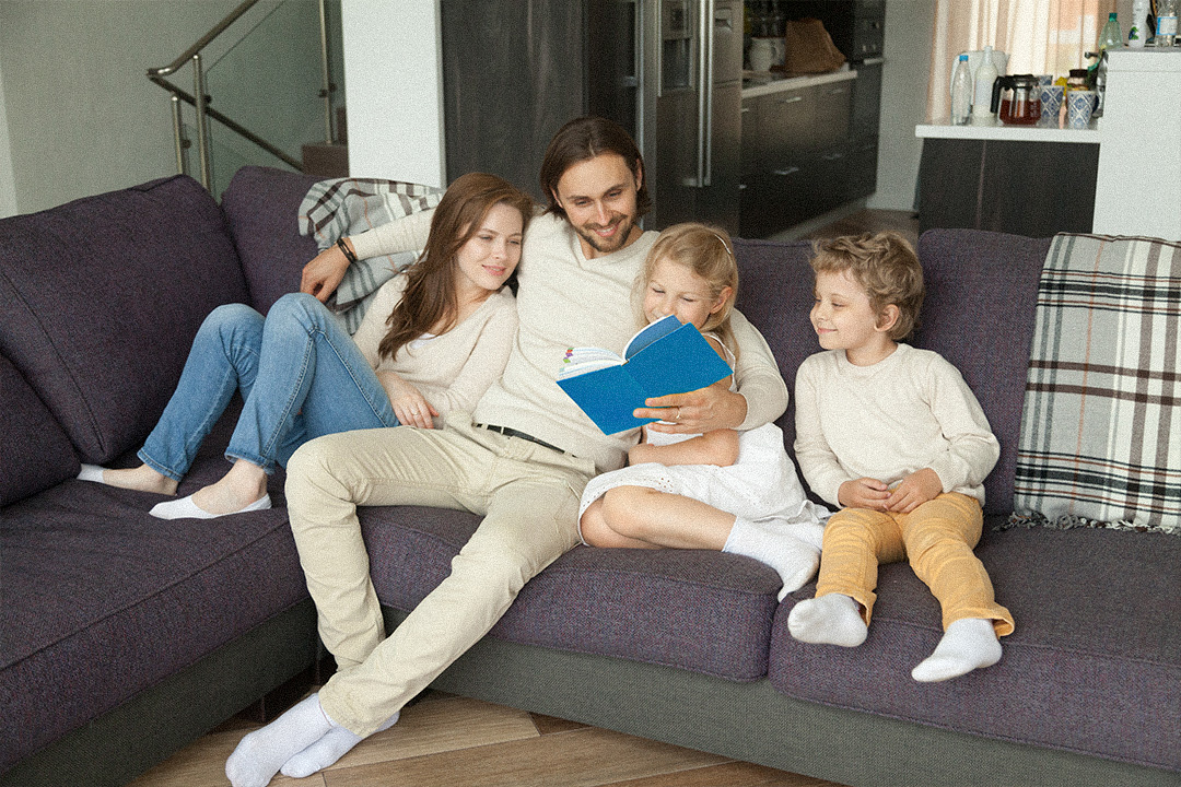 Family relaxing together