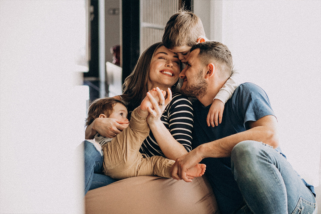 Family reading together