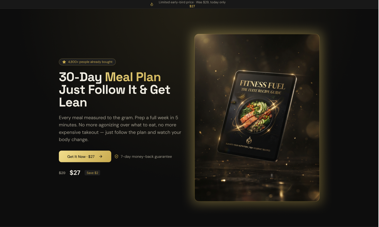 30-Day Meal Plan Funnel, Funnels