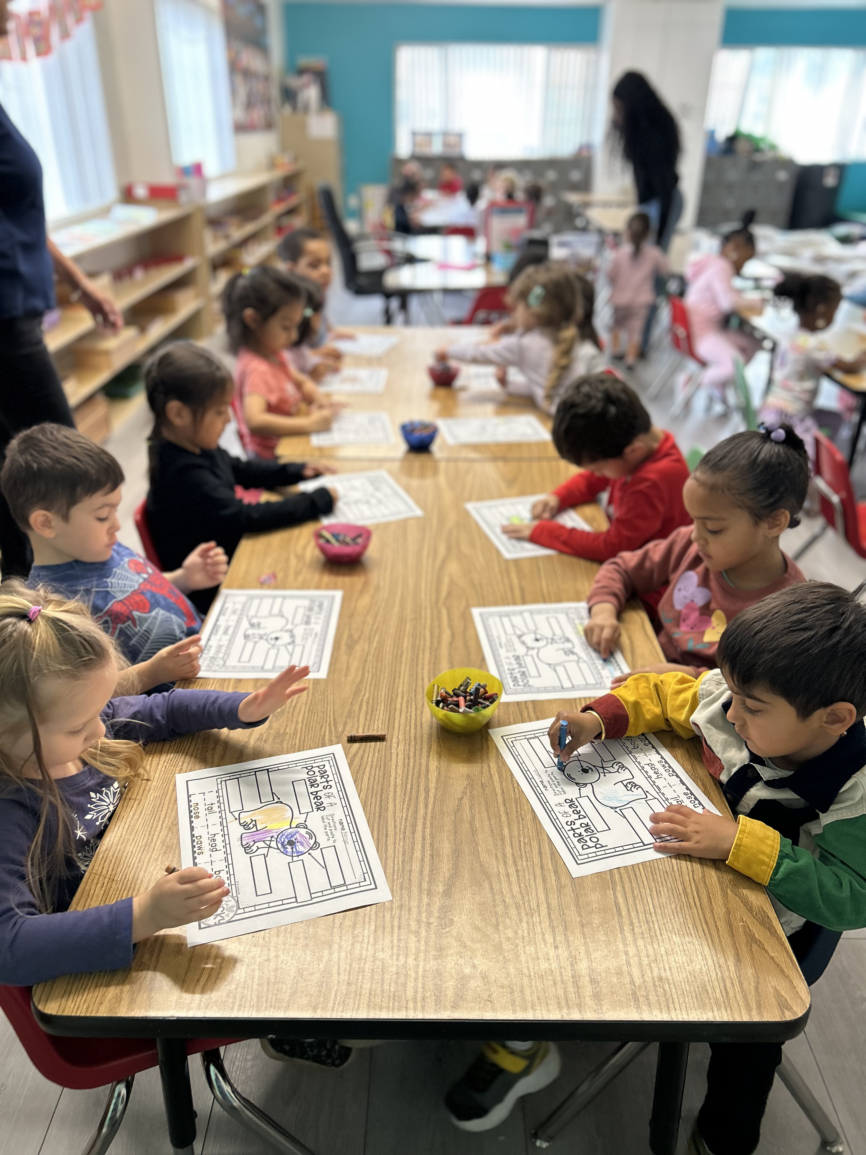 Elementary students collaborating