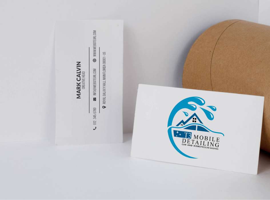 Eye-catching logo design for T3 Mobile Detailing, highlighting premium car wash services.