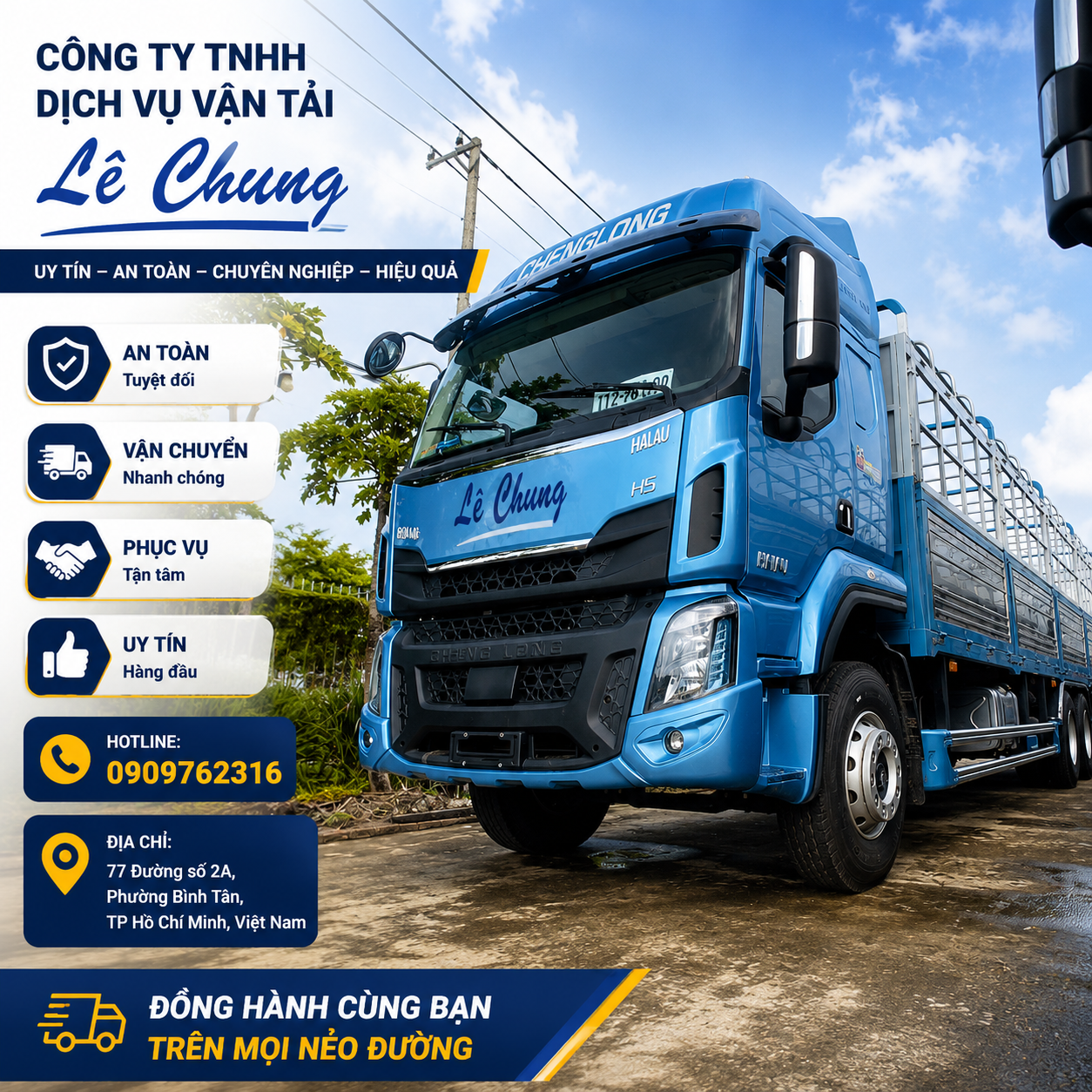 Xe tải cẩu hàng Lê Chung giá rẻ chuyên nghiệp