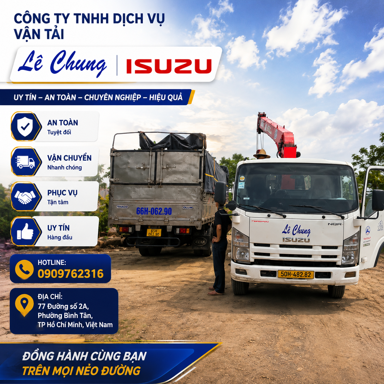 Đội xe tải và xe cẩu Lê Chung ISUZU uy tín chuyên nghiệp Đội xe tải và xe cẩu Lê Chung ISUZU uy tín chuyên nghiệp