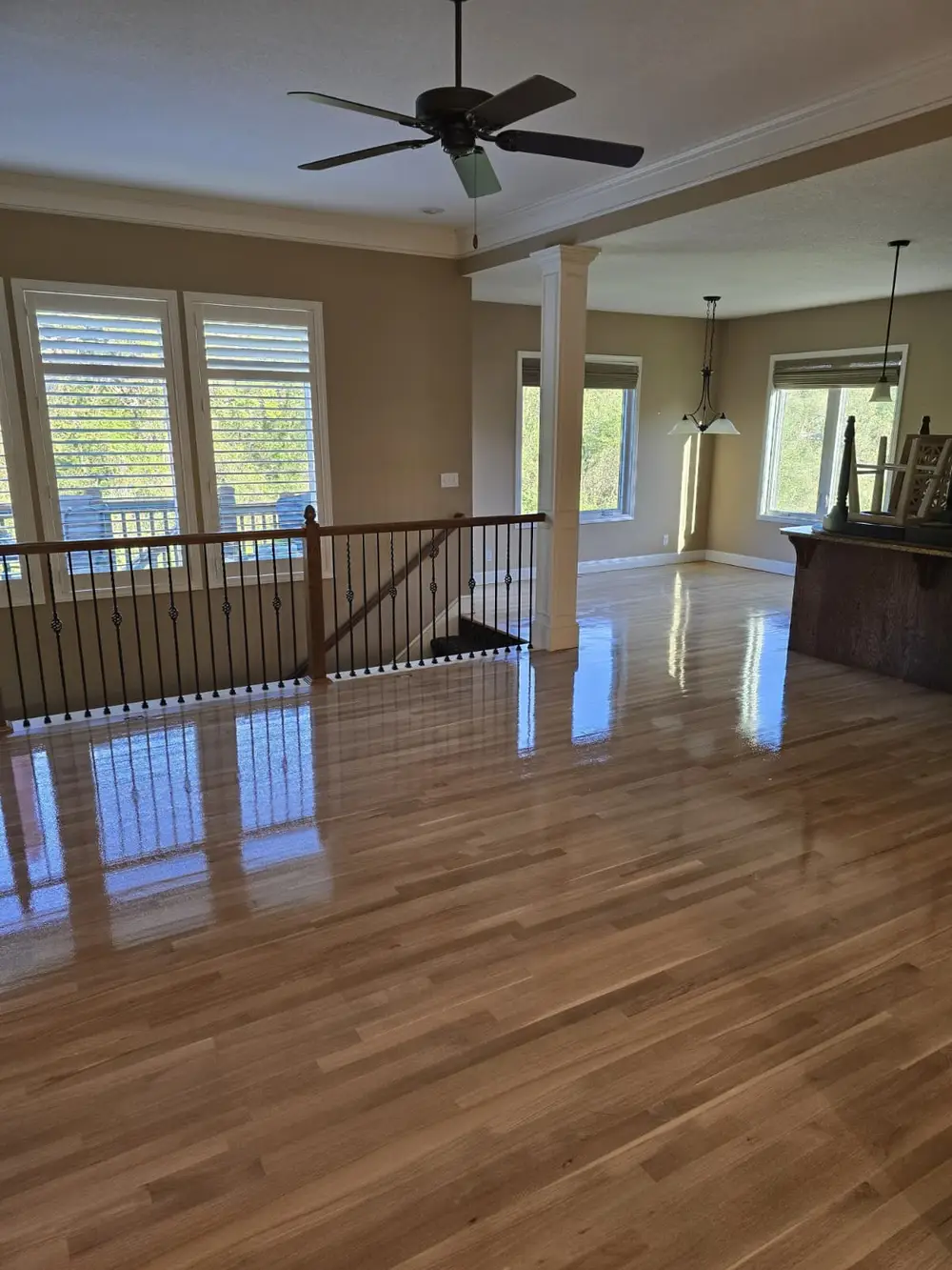 Hardwood Flooring crew reviewing a project