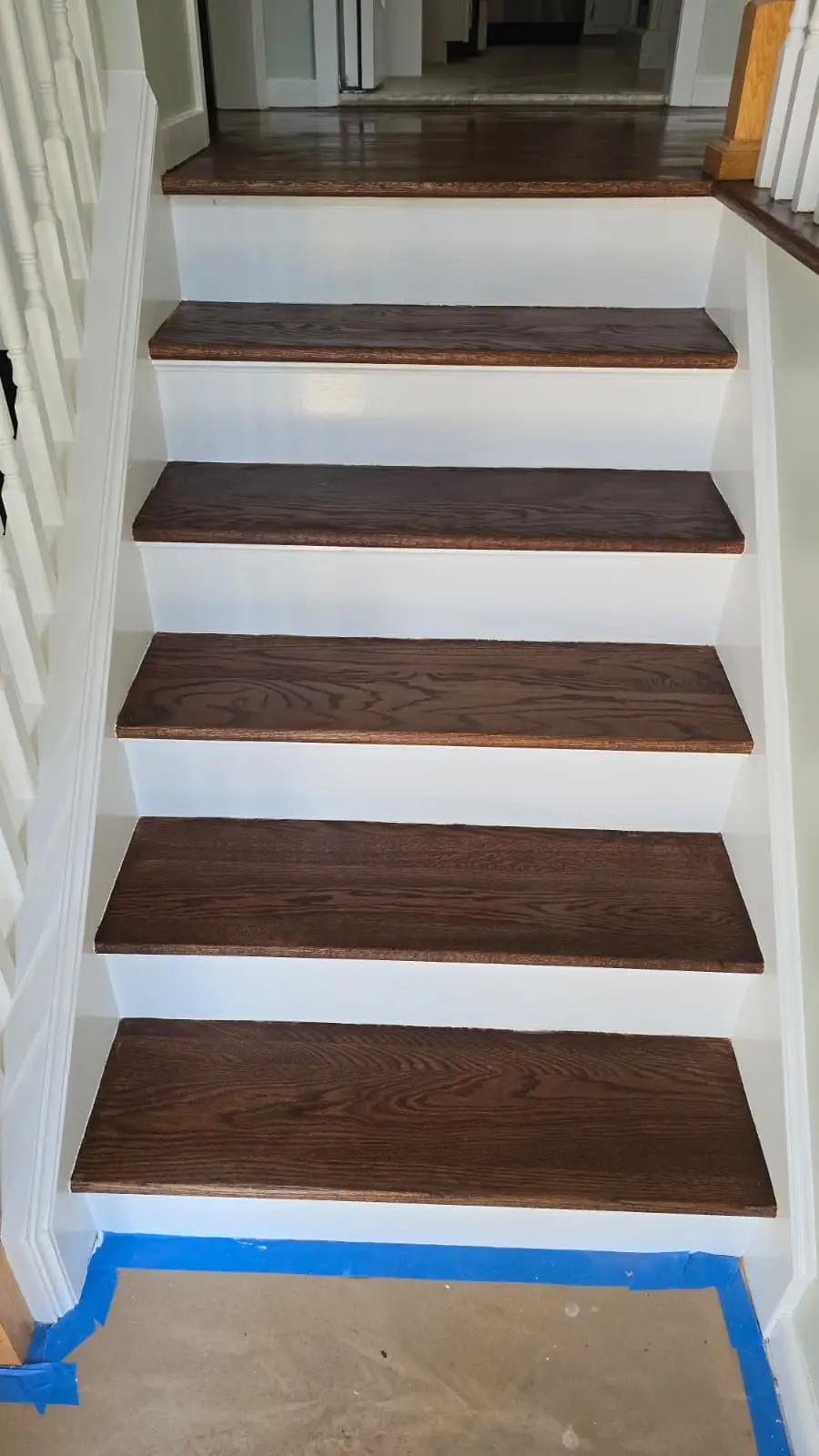 Staircase treads mid-refinish