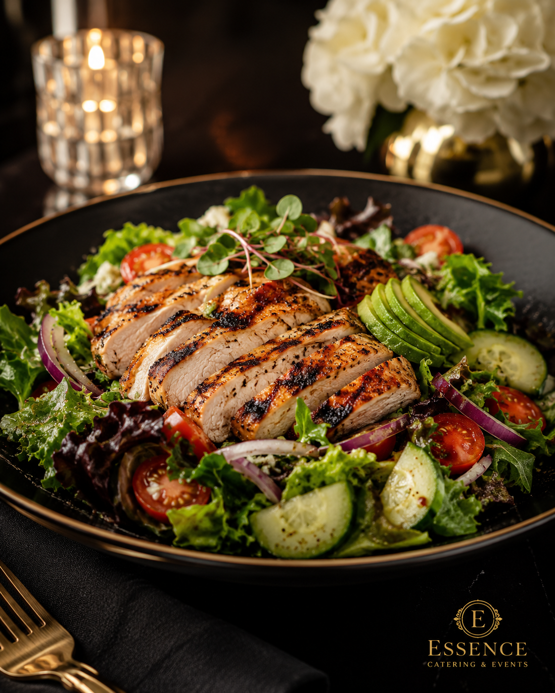 Chicken salad dish by Essence Catering and Events