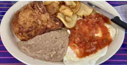 Huevos Rancheros with Pork Chop