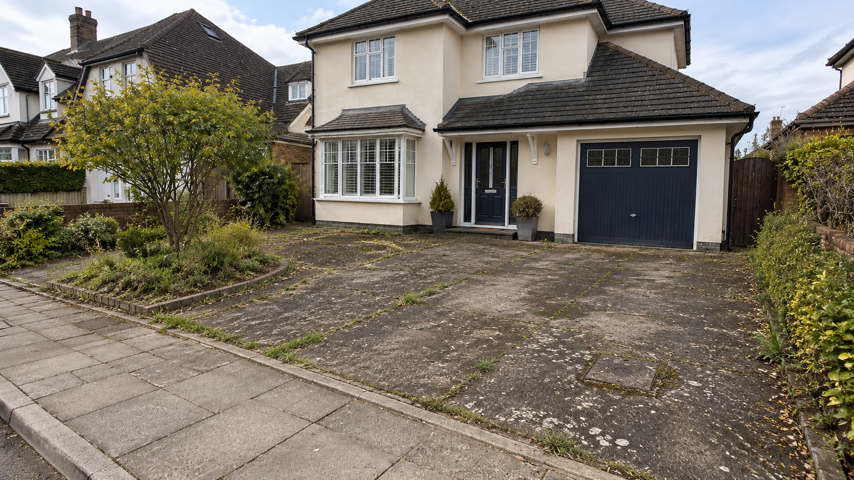 Before driveway transformation by SY Paving & Landscaping Specialists in Liverpool