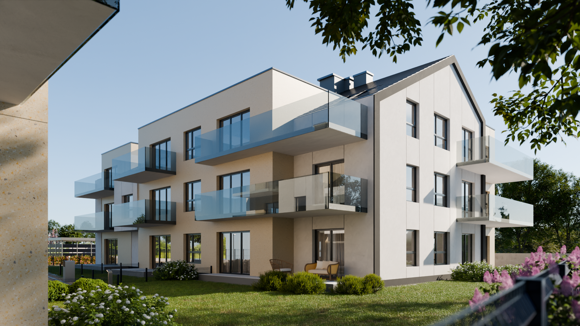 Wizualizacja balkonów i ogródków Perła Północy