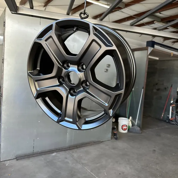 Satin black powder coated wheel