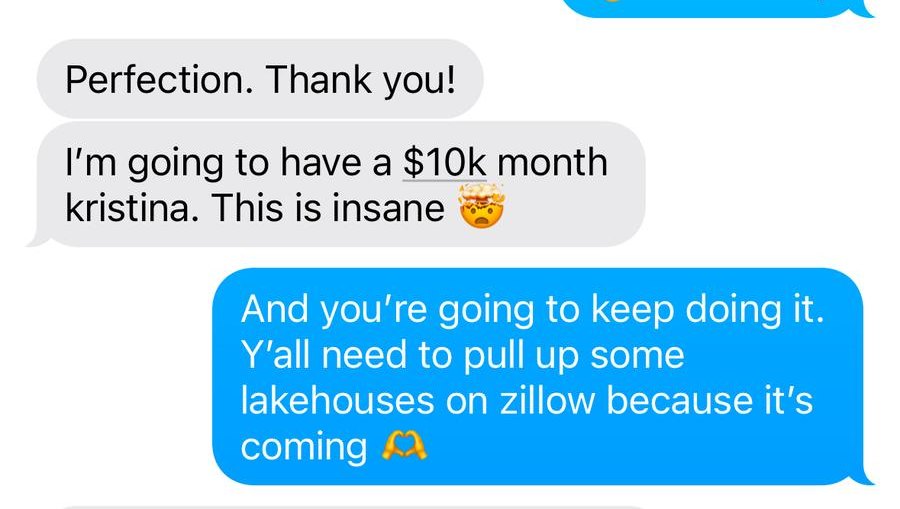 Message: I'm going to have a $10K month, this is insane