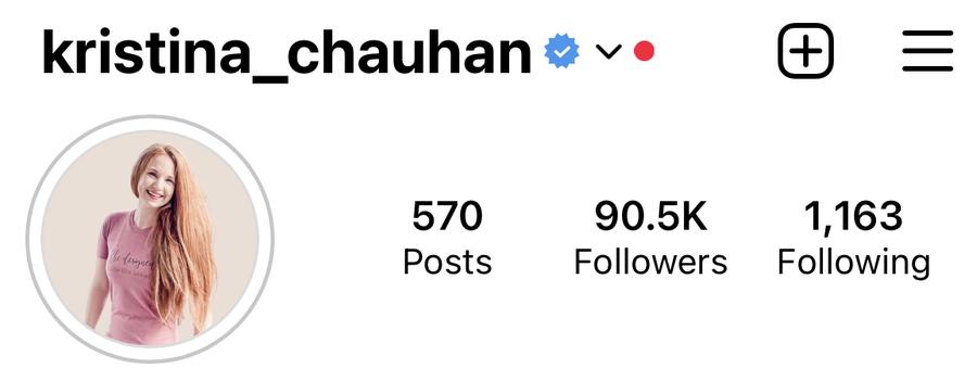 kristina_chauhan profile: 570 posts, 90.5K followers
