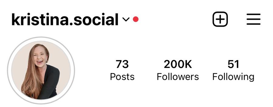 kristina.social profile: 73 posts, 200K followers