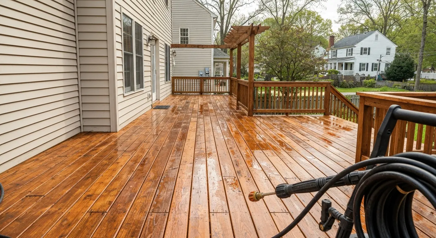 Deck and patio pressure washing