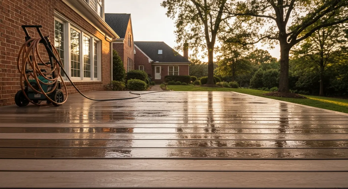 Deck and patio cleaning