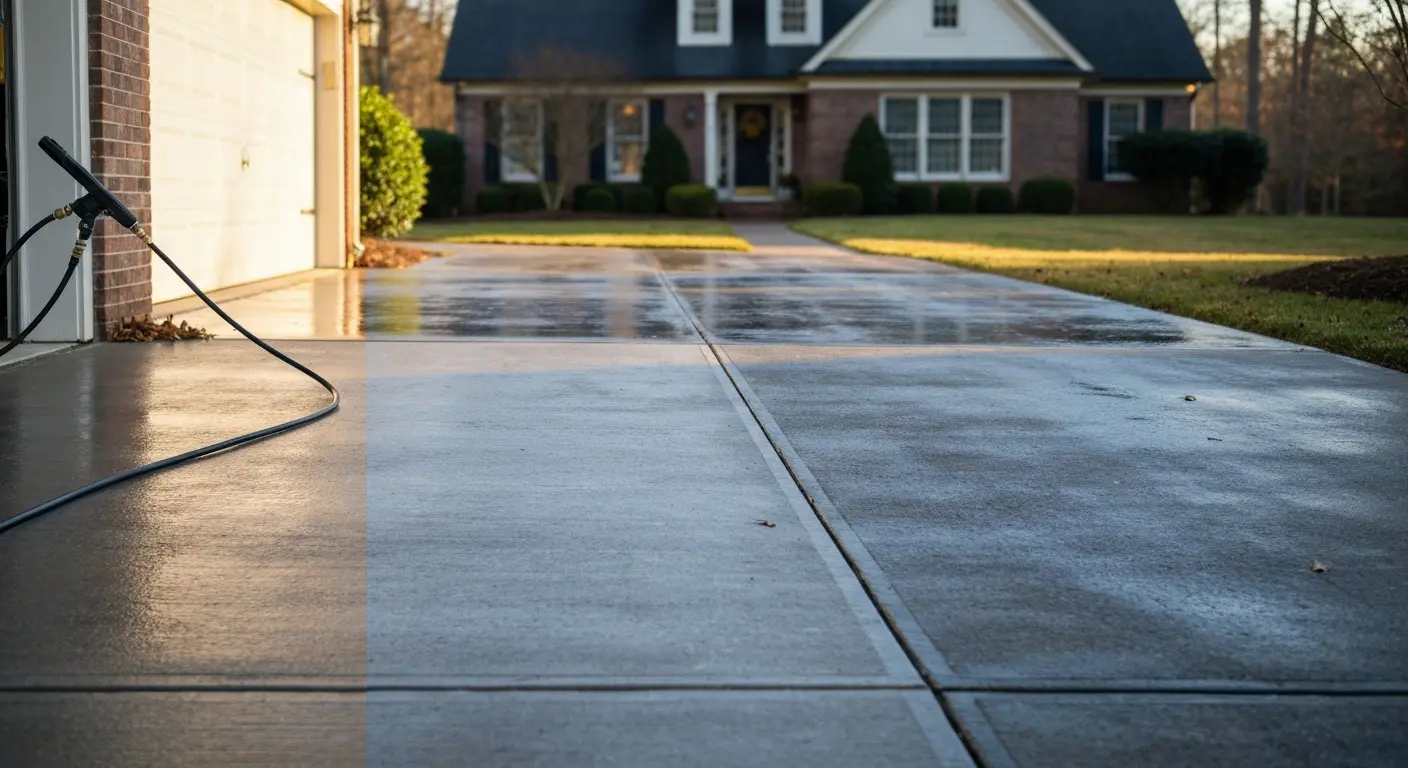 Driveway and concrete cleaning