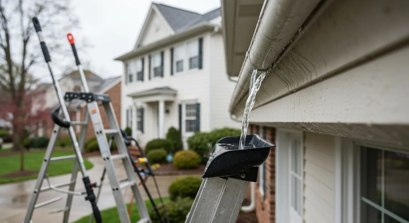 Gutter cleaning in Sugarland Run Sterling VA