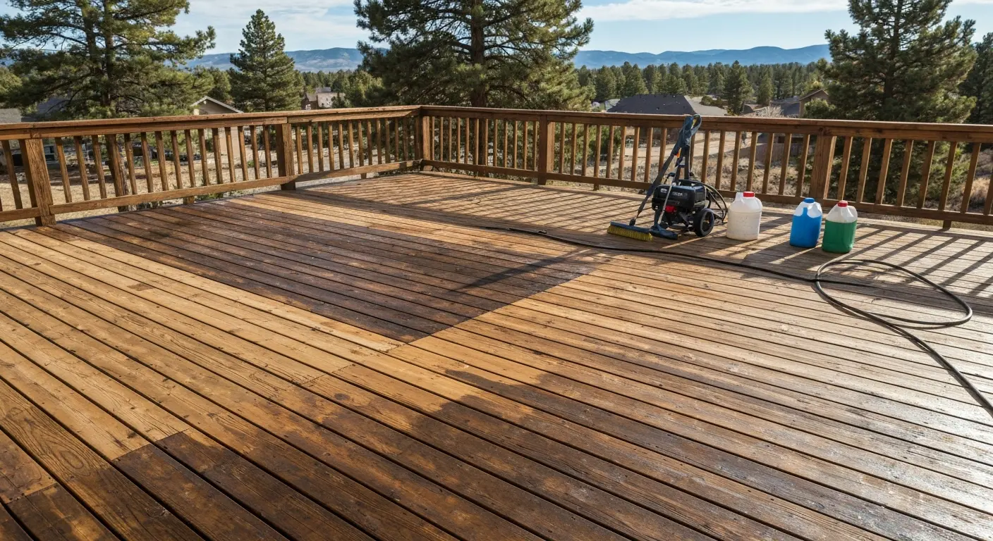 Deck restoration in Falcon Ridge