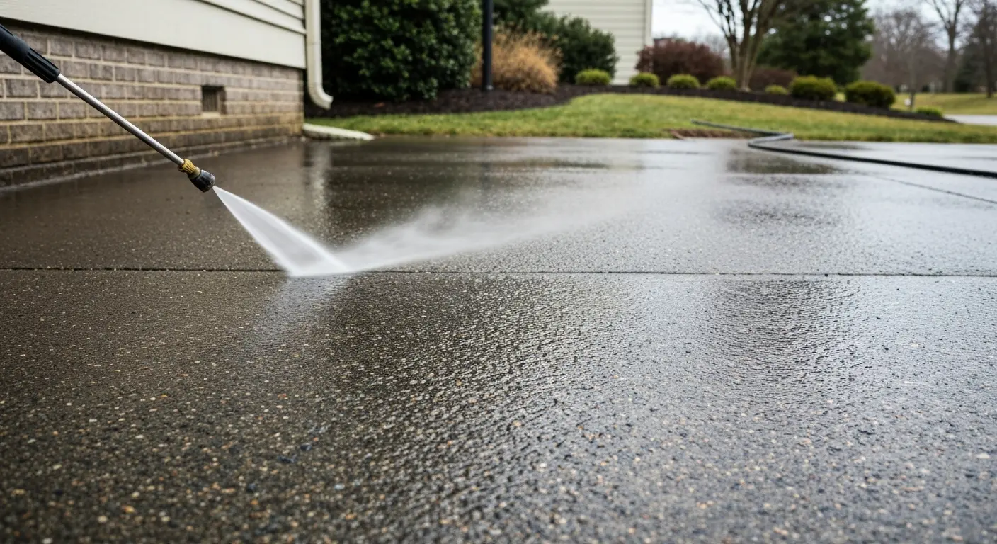 Concrete driveway pressure washing Sterling VA