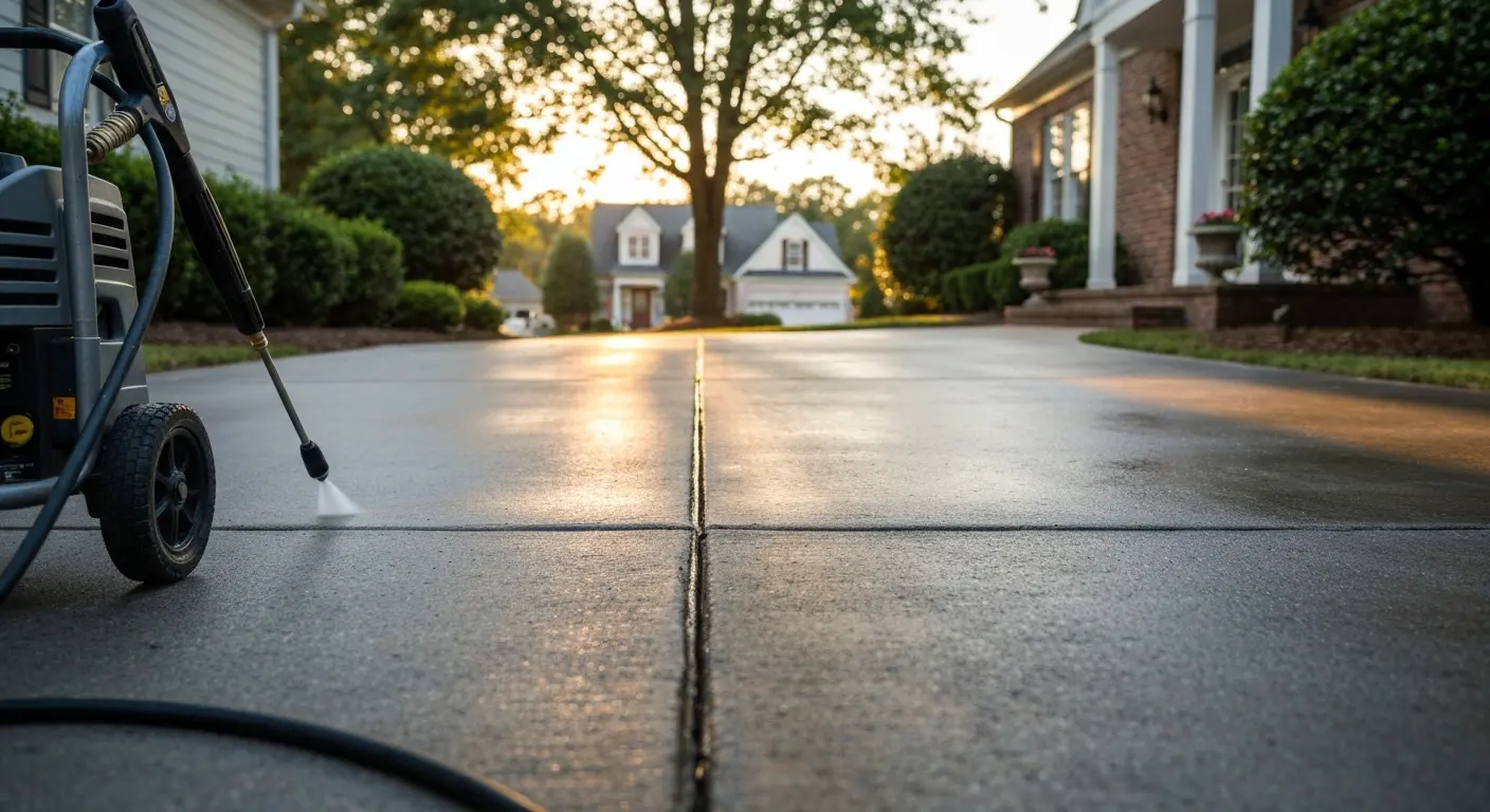 Concrete and driveway pressure washing South Riding